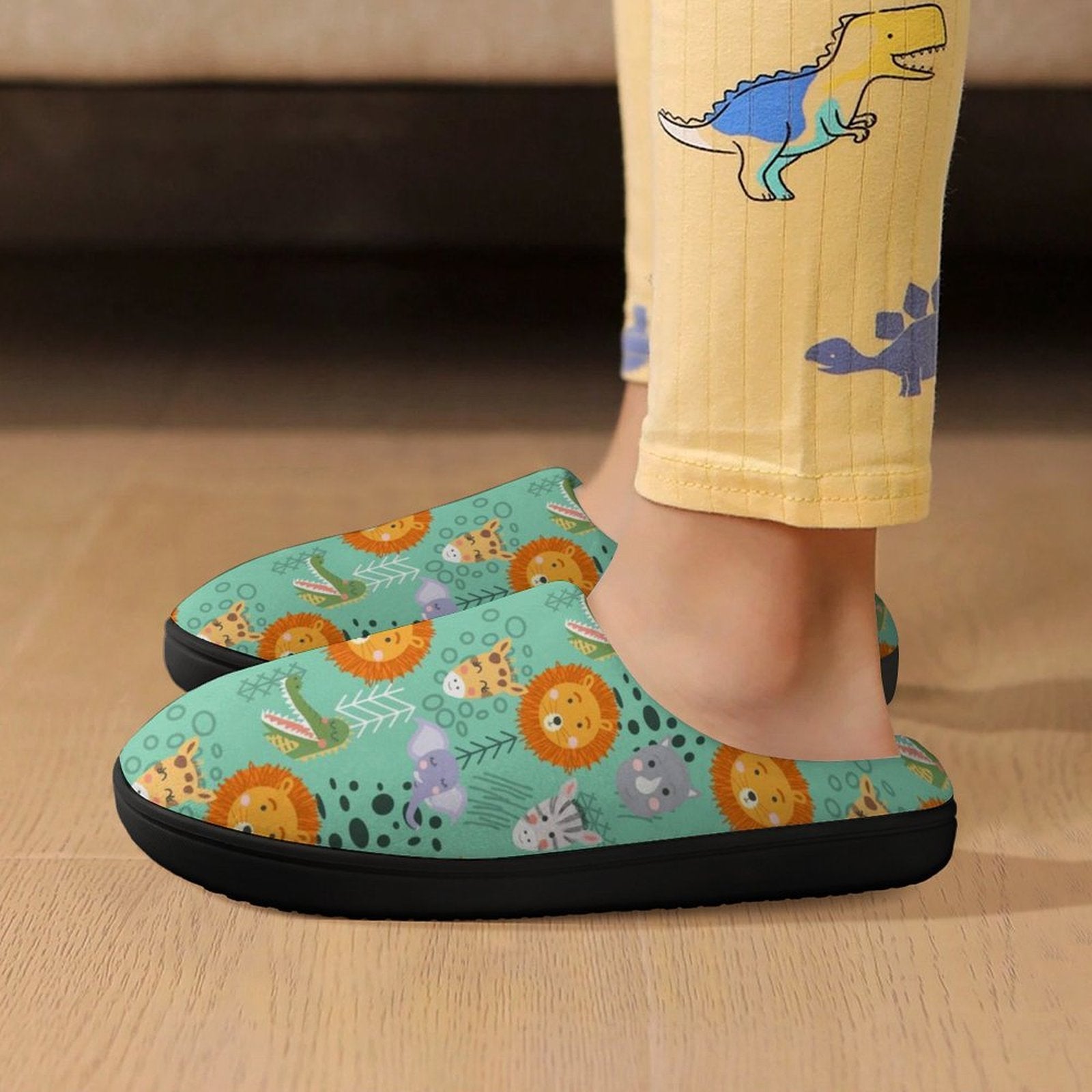 Safari Animals Kids Cotton Slippers Kids Cotton Slippers animal Printed Offshore