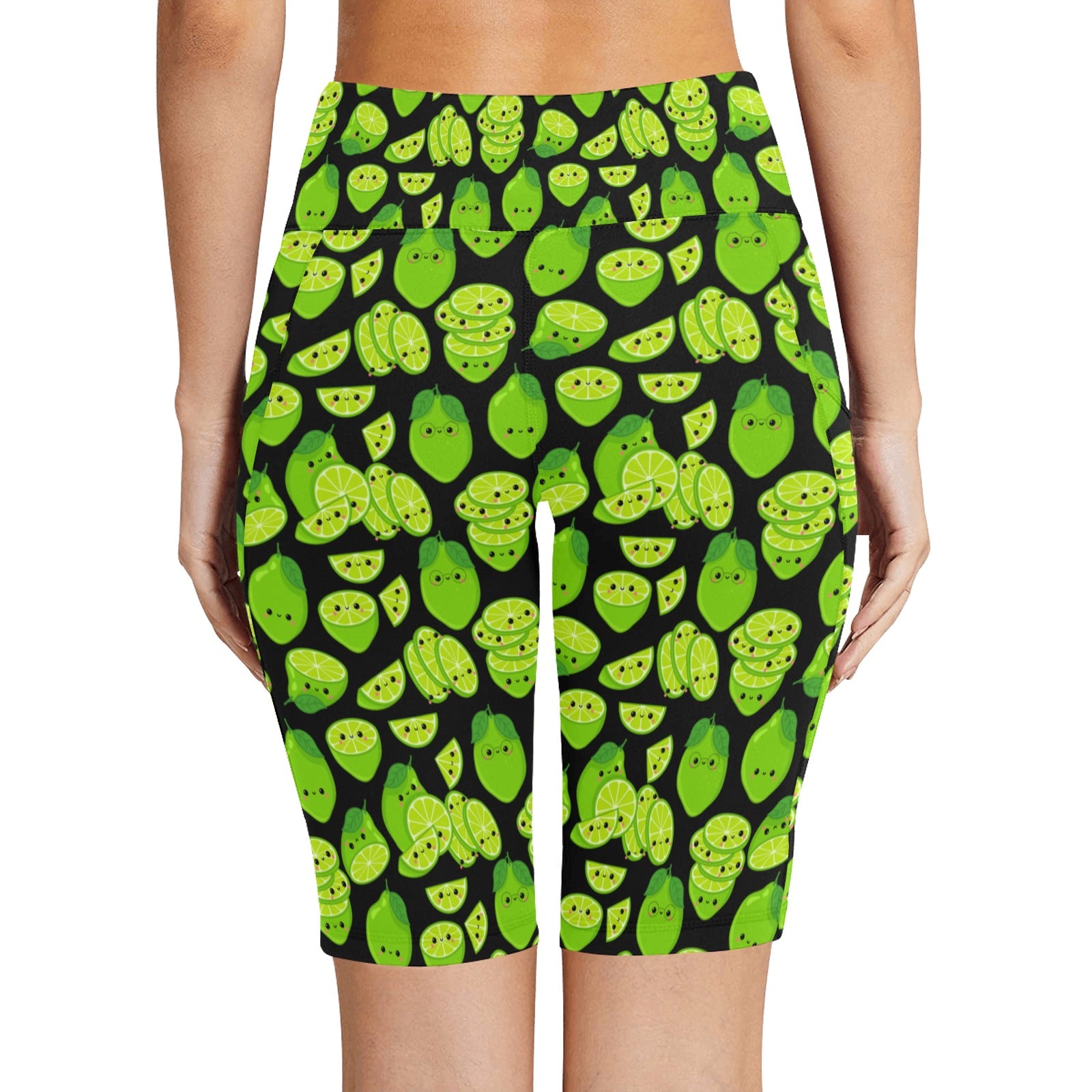 Cute Limes Women's Bike Shorts With Side Pockets Women's Bike Shorts Food Printed Offshore