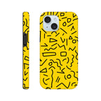 Yellow Black Graphic Squiggle - Apple iPhone Tough case iPhone 15 iPhone Tough Case Globally Fulfilled Retro