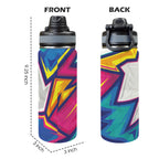 Abstract And Bright - Insulated Water Bottle with Dual-Use Lid (18oz) Insulated Water Bottle with Dual-Use Lid (18oz) Printed Offshore