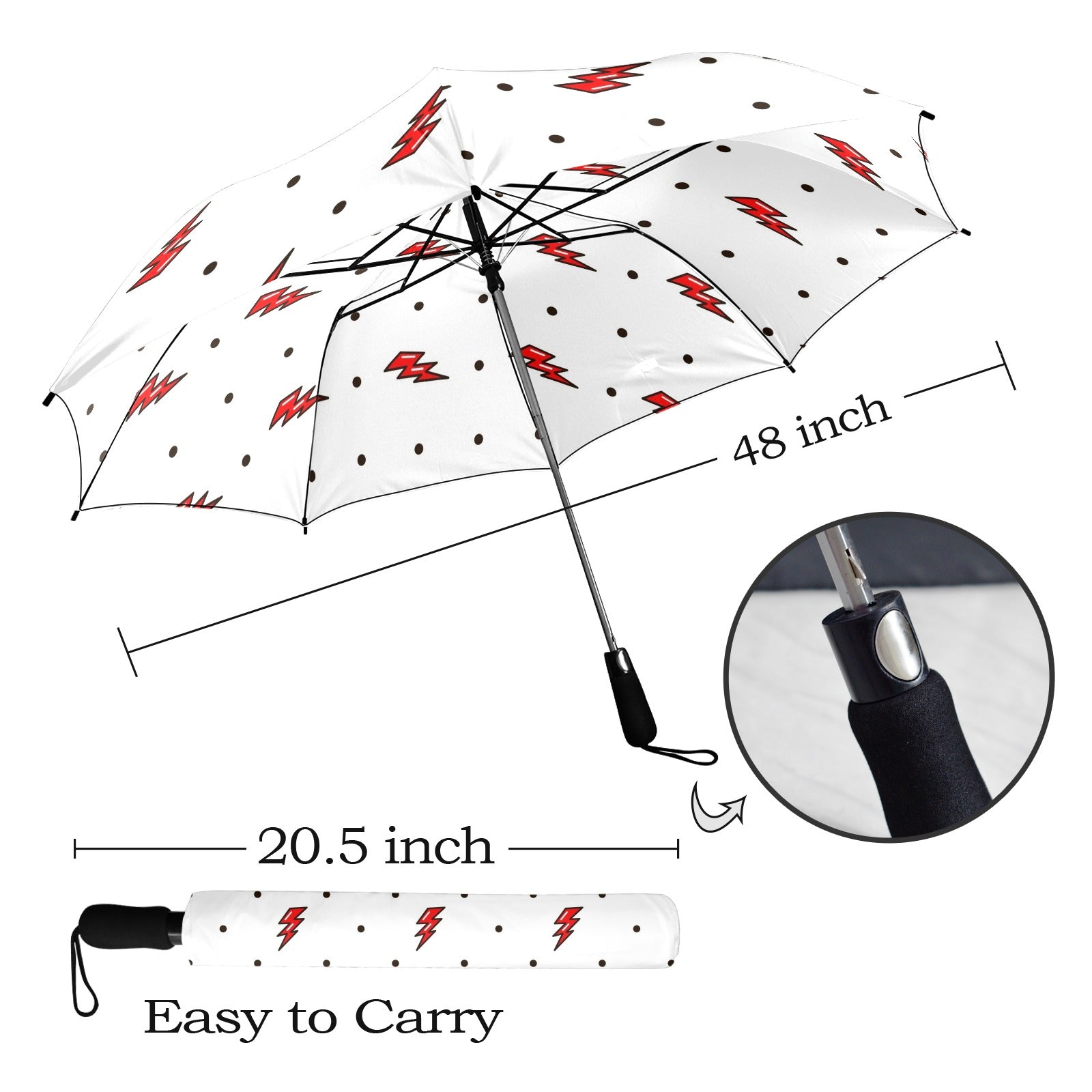 Red Lightning - Semi-Automatic Foldable Umbrella (Model U12) Semi-Automatic Foldable Umbrella (U12)