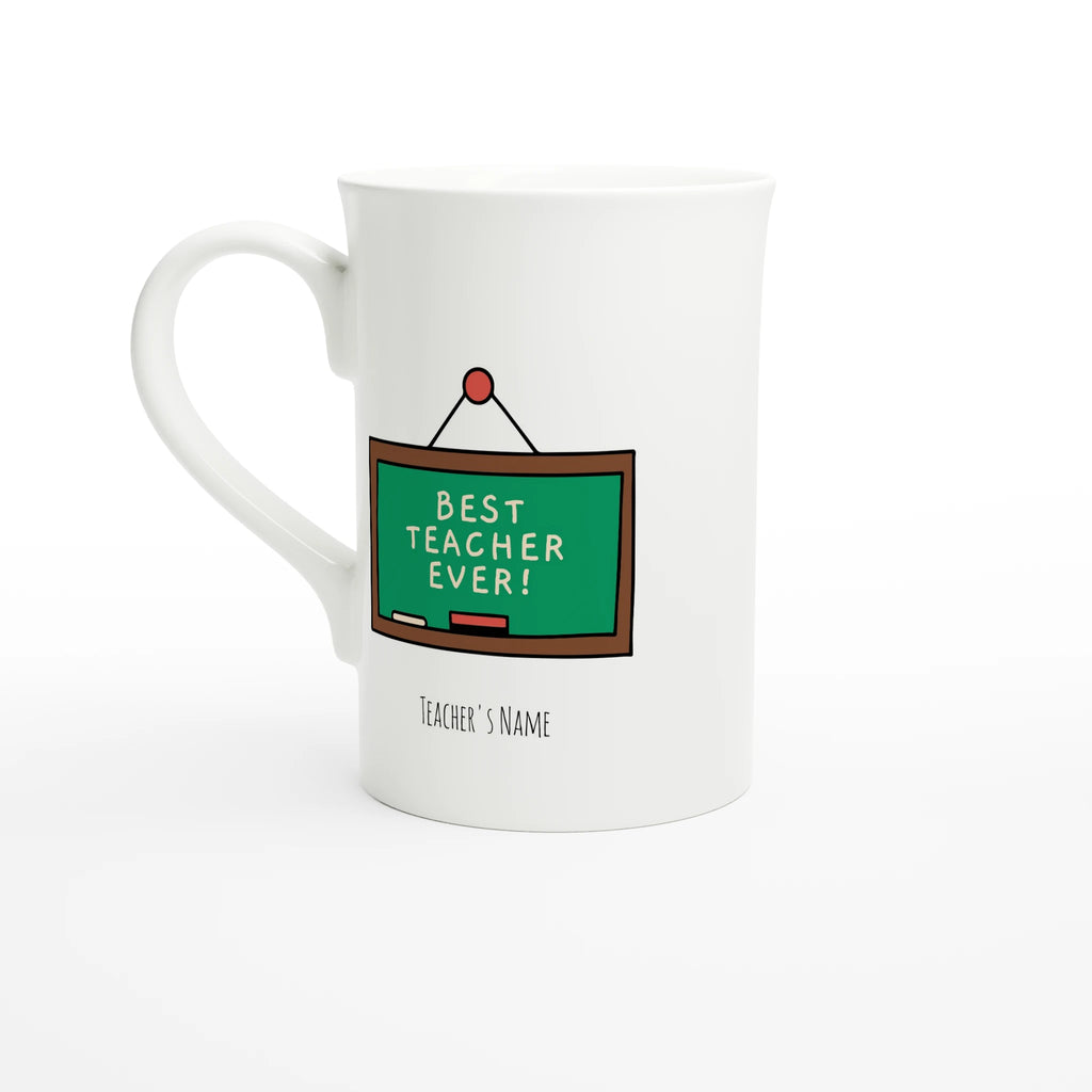 Best Teacher Ever, Blackboard White 10oz Porcelain Slim Mug Default Title Porcelain Mug