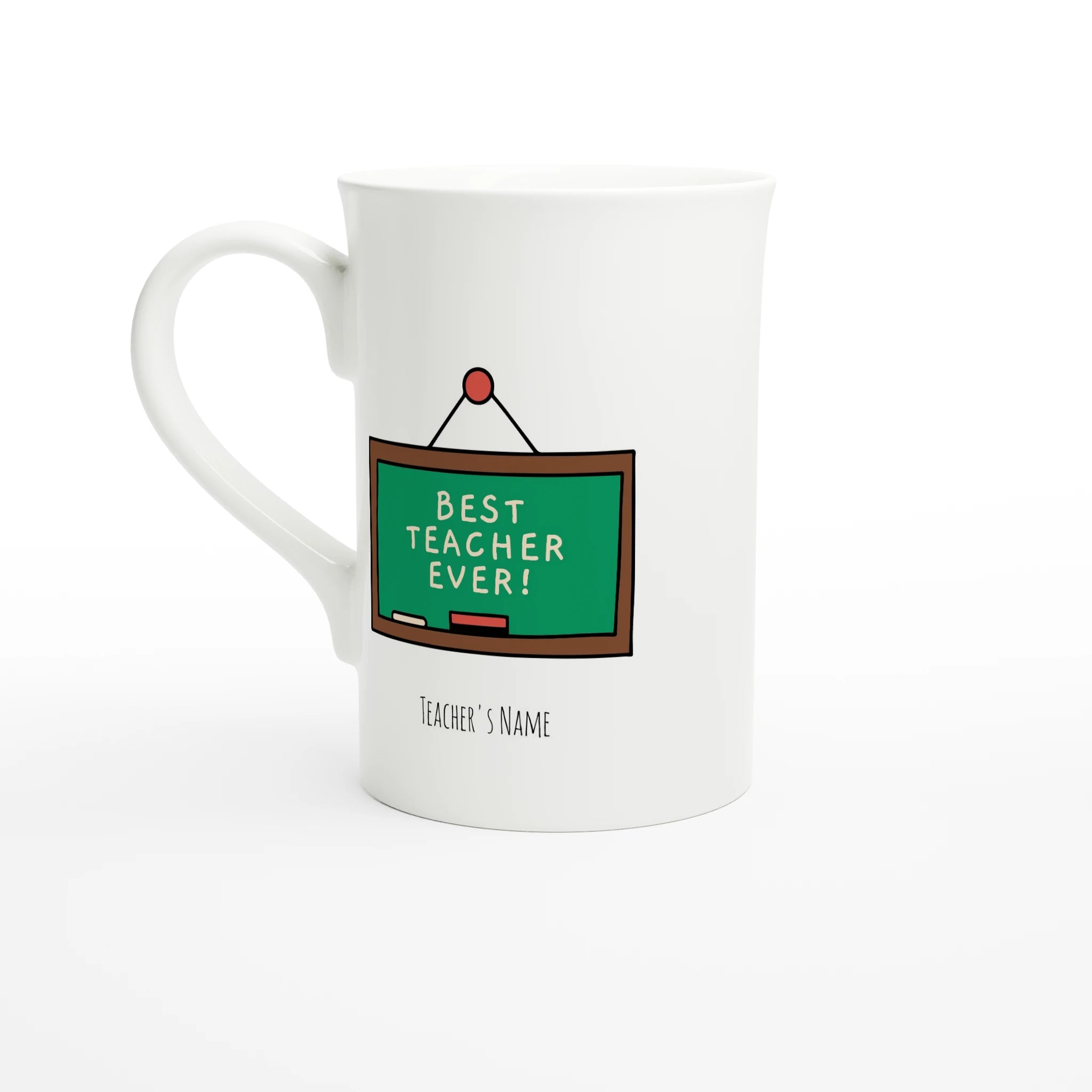 Best Teacher Ever, Blackboard White 10oz Porcelain Slim Mug Default Title Porcelain Mug