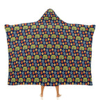 Hippie Caravan Kids Hooded Blanket 100cm x 130cm white 40"×50" Kids Hooded Blanket Printed Offshore Retro