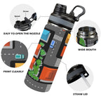 Road Map - Insulated Water Bottle with Dual-Use Lid (18oz) Insulated Water Bottle with Dual-Use Lid (18oz) Printed Offshore