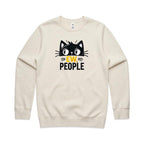 Ew People, Cat - AS Colour Stencil Crew Sweatshirt Ecru Sweatshirt animal Printed In Australia