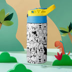 Dogs In Black And White - Little Kids Water Bottle Little Kids Water Bottle animal Printed Offshore