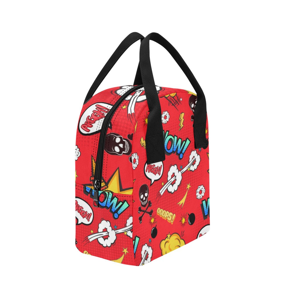 Comic Book Red - Zipper Lunch Bag Zipper Lunch Bag Printed Offshore