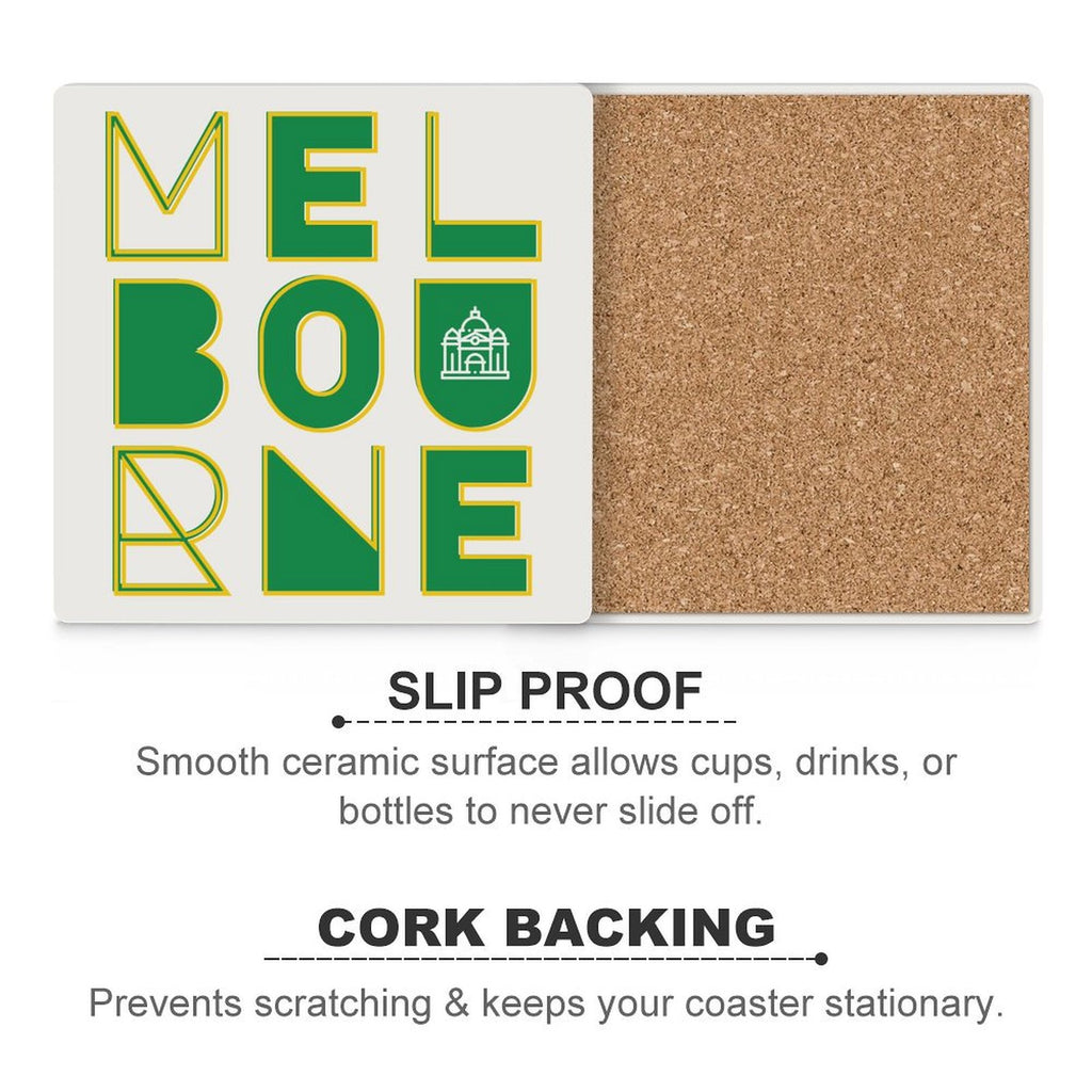 Melbourne - Ceramic Coasters (Square) Ceramic Coasters Printed Offshore