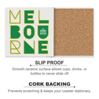 Melbourne - Ceramic Coasters (Square) Ceramic Coasters Printed Offshore