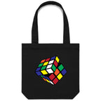 Game Cube - Canvas Tote Bag Black One Size Tote Bag Printed In Australia