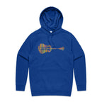 Guitar Reflection In Colour - Mens Hoodie Bright Royal Mens Hoodie Music Printed In Australia
