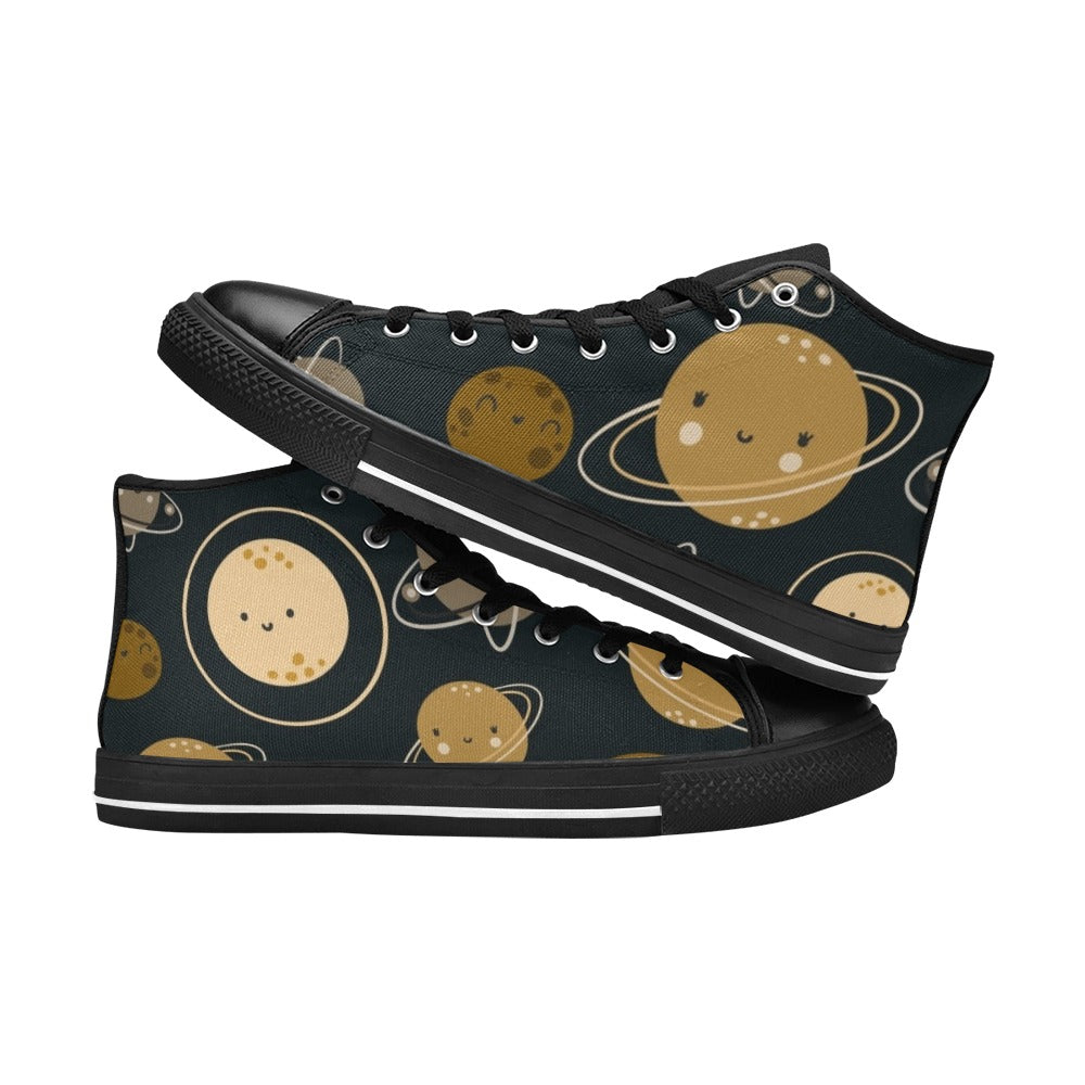 Planets - Kids' High Top Canvas Shoes Kids High Top Canvas Shoes Printed Offshore Space