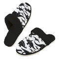 Dinosaurs Men's Fur Trim Thick-Sole Indoor Slippers 2XL Men's Fur Trimmed Slippers animal Printed Offshore