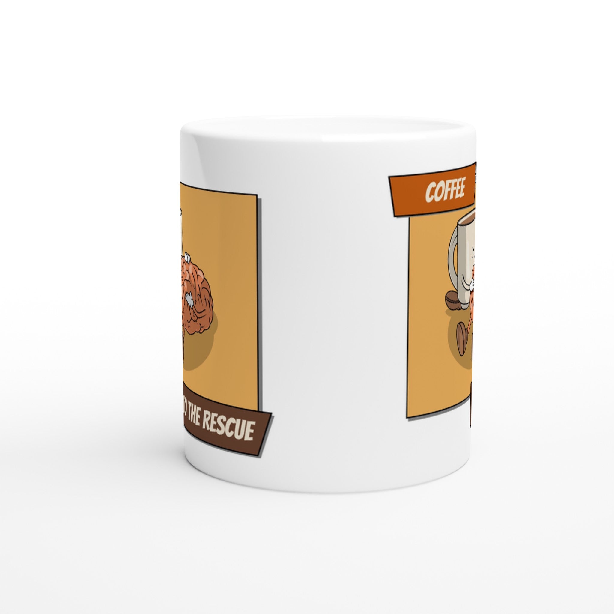 Coffee To The Rescue - White 11oz Ceramic Mug White 11oz Mug Coffee Globally Fulfilled