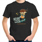 Stay Cool, Find Your Happy Place - Kids Youth T-Shirt Black Kids Youth T-shirt Positivity Printed In Australia Retro