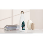 Robot - White 17oz Stainless Steel Water Bottle White Water Bottle Globally Fulfilled Sci Fi