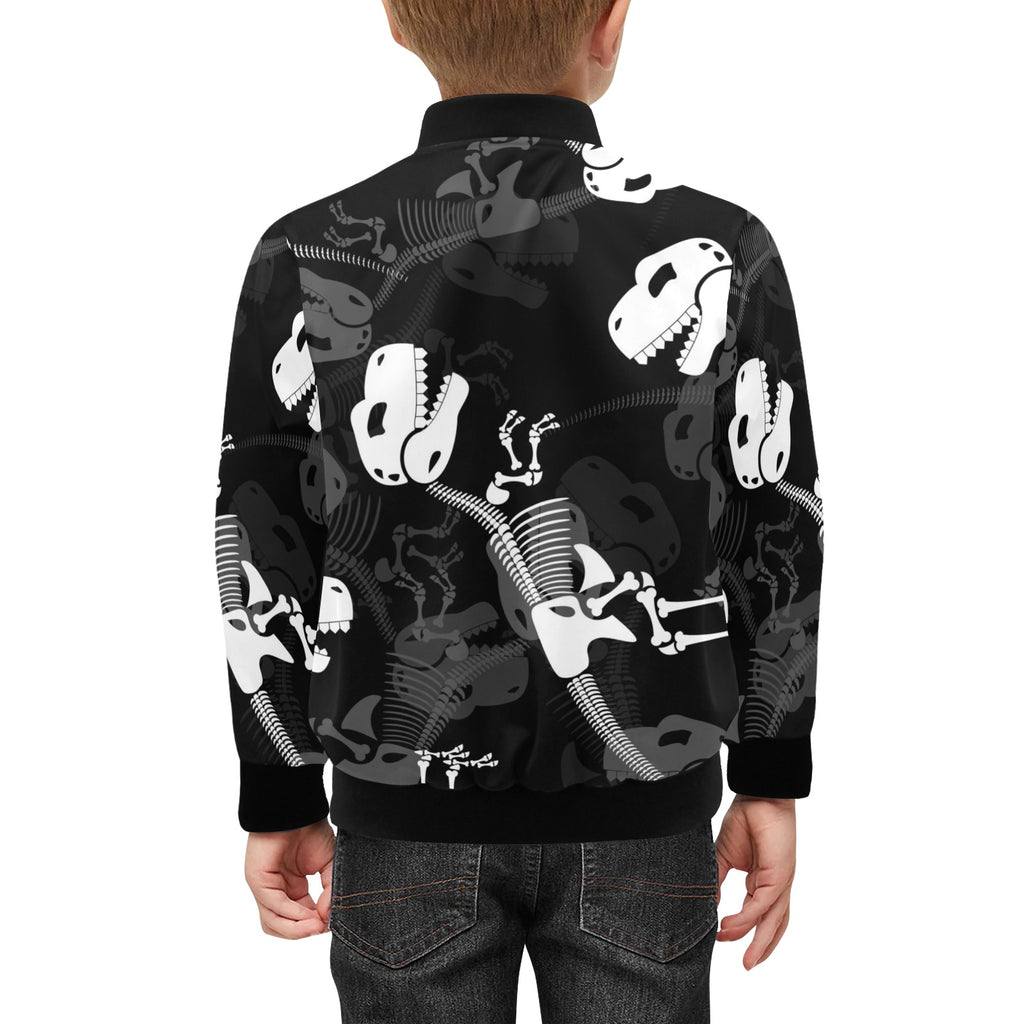 Dinosaur Skeleton Kids Bomber Jacket Kids Bomber Jacket animal Printed Offshore