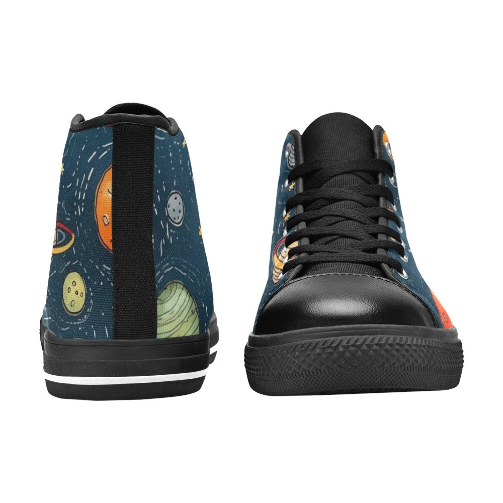 Galaxy - Men's High Top Canvas Shoes