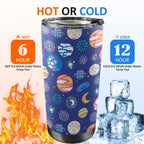 Planets On Blue 20oz Mobile Tumbler with Lid (Black Lock) 20oz Travel Mug Printed Offshore Space