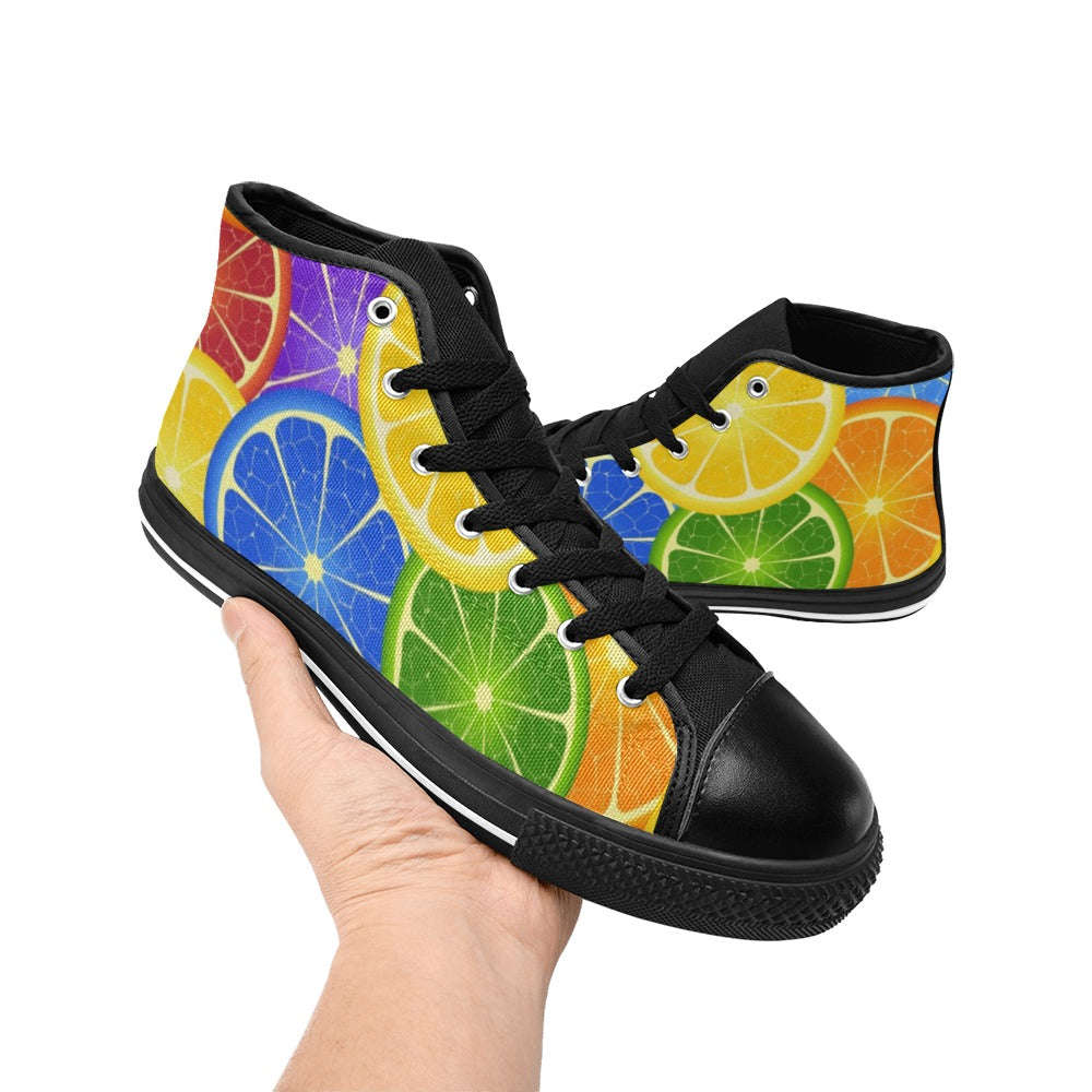 Citrus - Women's High Top Canvas Shoes