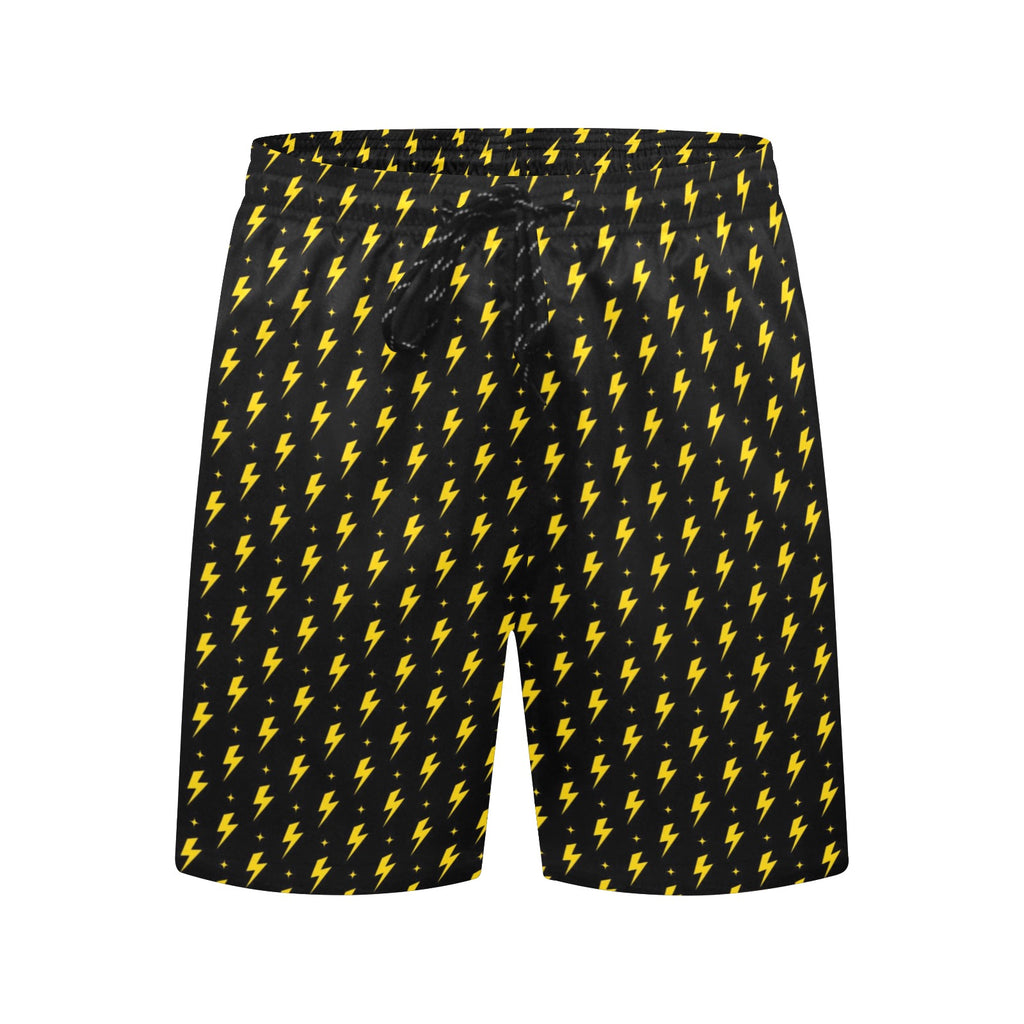 Yellow Lightning Men's Mid-Length Beach Shorts Men's Mid-Length Beach Shorts comic Printed Offshore