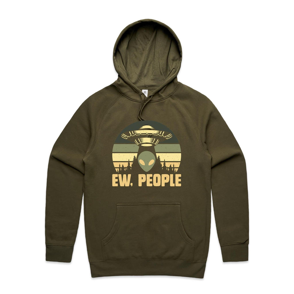 Alien, Ew People - Mens Hoodie Army Mens Hoodie Printed In Australia Sci Fi