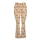 Abstract Floral High Waist Crossover Tummy Control Flare Leggings