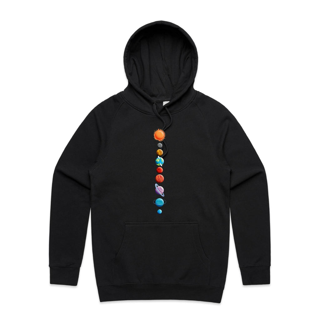 Our Solar System - Mens Hoodie Black Mens Hoodie Printed In Australia Space