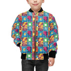 Comic Book Squares Kids Bomber Jacket