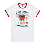 I'm A Little Cooler Men's AS Colour Ringer Tee White Red Ringer T-Shirt Printed In Australia