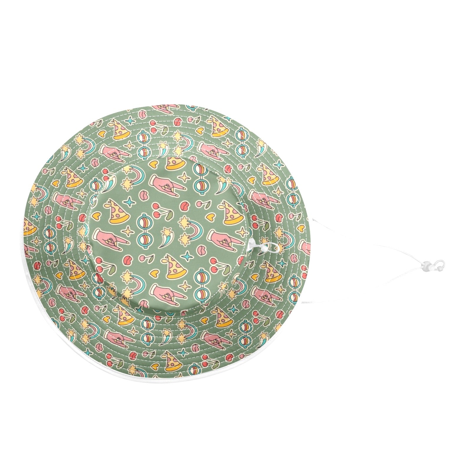 Groovy Retro Wide Brim Bucket Hat Wide Brim Bucket Hat Printed Offshore Retro