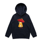 UFO, Here For The Cats - Kids Hoodie Navy Kids Hoodie Printed In Australia