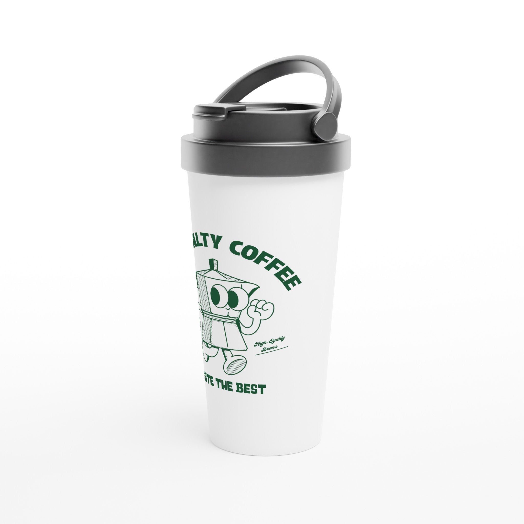 Specialty Coffee - White 15oz Stainless Steel Travel Mug Travel Mug Coffee Globally Fulfilled Retro