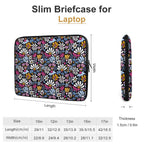 Graphic Flowers On Black Laptop Sleeve (Multiple Sizes) Laptop Sleeve Plants Printed Offshore