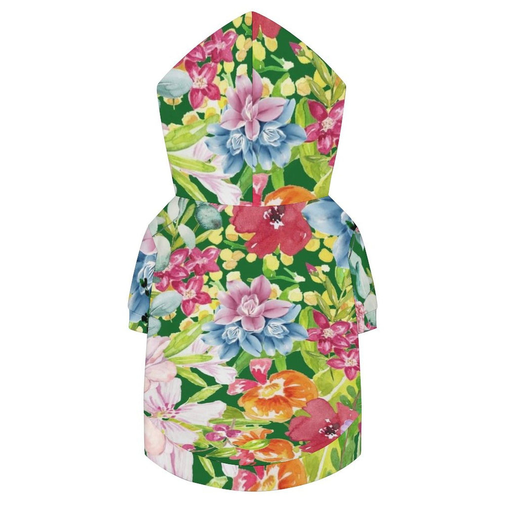 Bright Floral Pet Hoodie (Small Size)