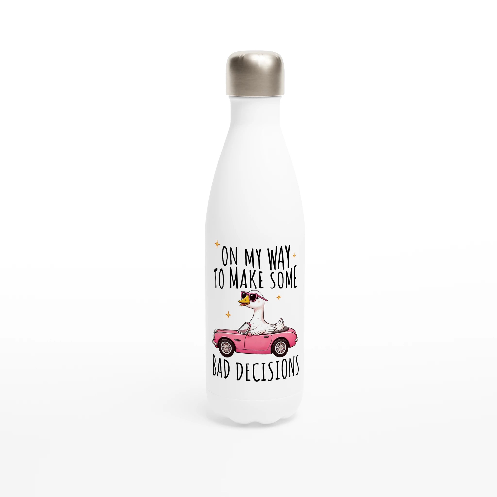 On My Way To Make Some Bad Decisions - White 17oz Stainless Steel Water Bottle Default Title White Water Bottle animal Globally Fulfilled
