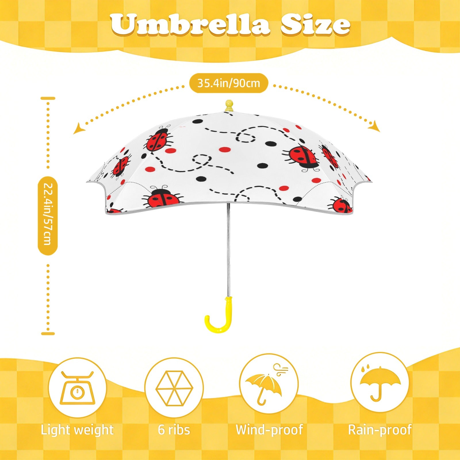 Ladybugs Kids Safe Round Corner Umbrella Kids Safe Round Corner Umbrella animal Printed Offshore