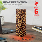 Leopard Print 20oz Tall Skinny Tumbler with Lid and Straw