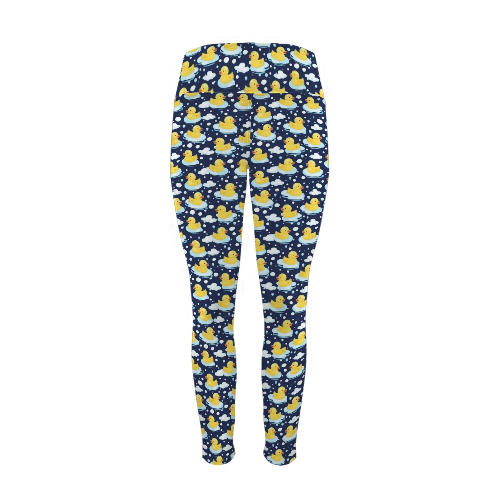 Rubber Ducks On Dark Women's High Waist Pockets Yoga Leggings