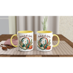 Audiobook Girlie - White 11oz Ceramic Mug with Colour Inside Colour 11oz Mug Globally Fulfilled Reading