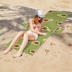 Avocado Characters Beach Chair Towel Cover with Side Pockets