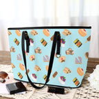 Classic Aussie Food Icons PU Leather Tote Bag Large