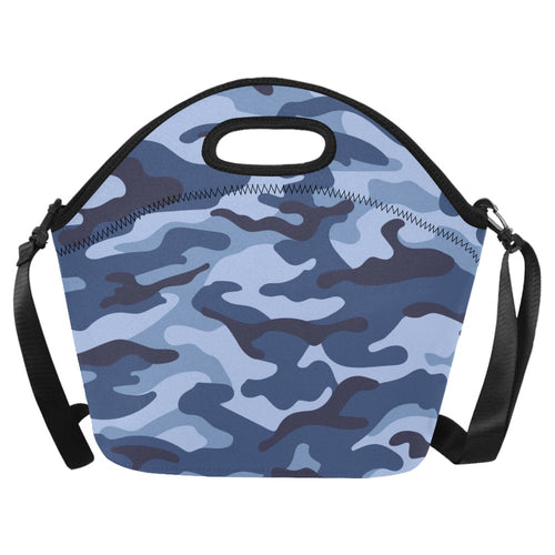 Blue Camouflage - Neoprene Lunch Bag One Size Neoprene Lunch Bag Printed Offshore