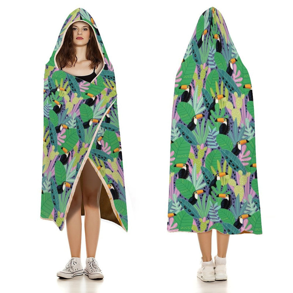 Bright Toucan Kids Hooded Blanket 100cm x 130cm Kids Hooded Blanket animal Printed Offshore