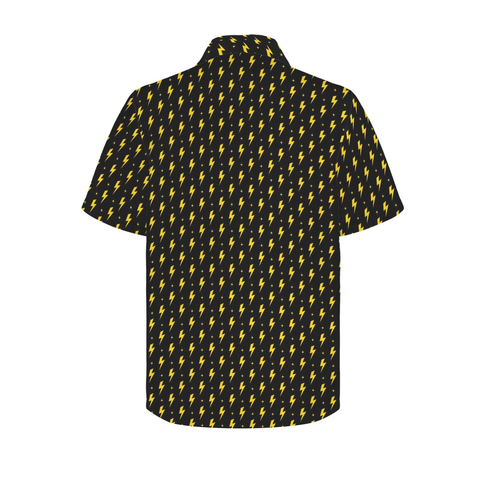 Yellow Lightning Men's Short Sleeve Hawaiian Shirt Men's Hawaiian Shirt (New) comic Printed Offshore