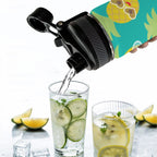 Pineapples With Glasses - Insulated Water Bottle with Dual-Use Lid (18oz) Insulated Water Bottle with Dual-Use Lid (18oz) Food Printed Offshore