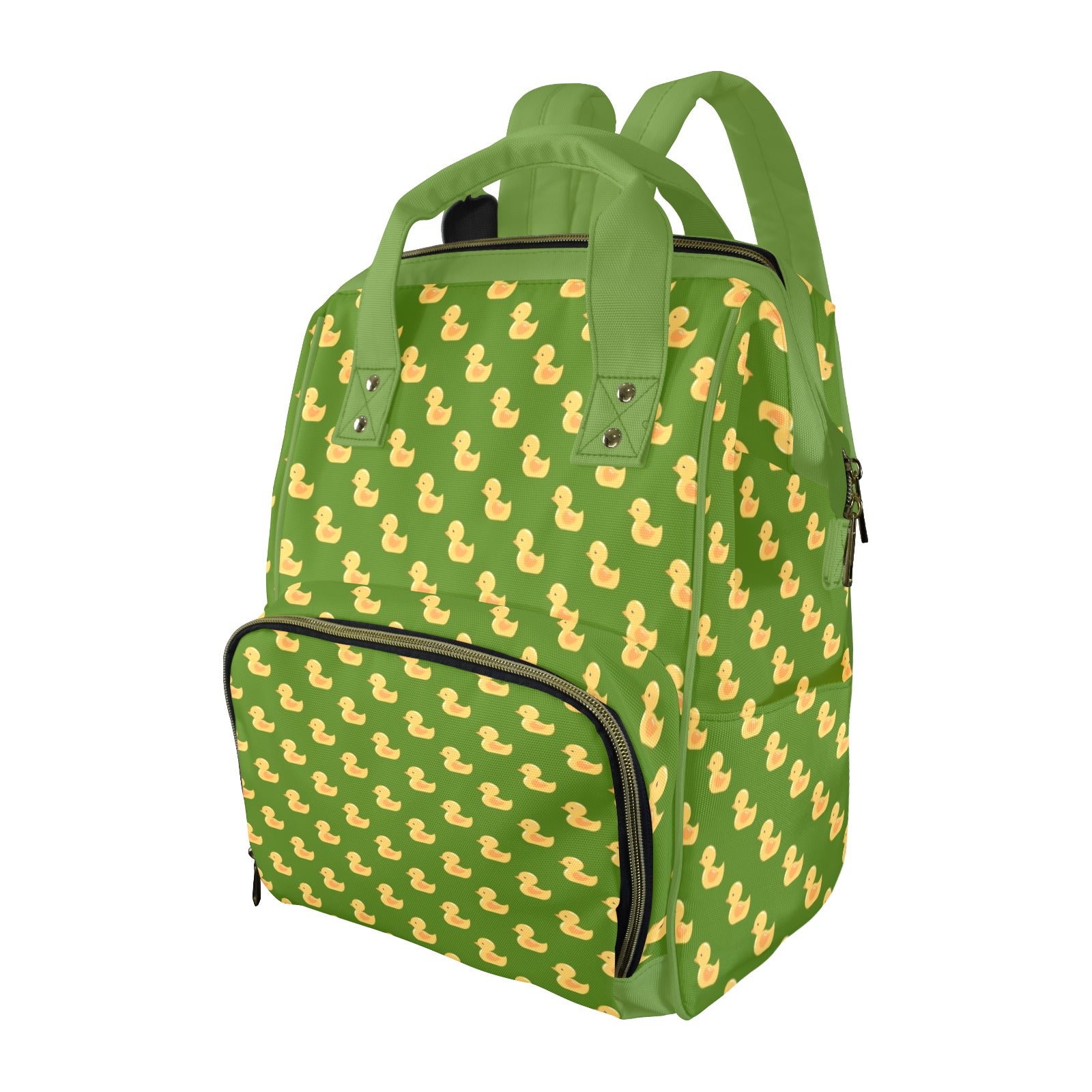 Rubber Ducks On Green Multi-Function Backpack, Nappy / Diaper Bag One Size Multi-function Backpack, Nappy / Diaper Bag animal Printed Offshore