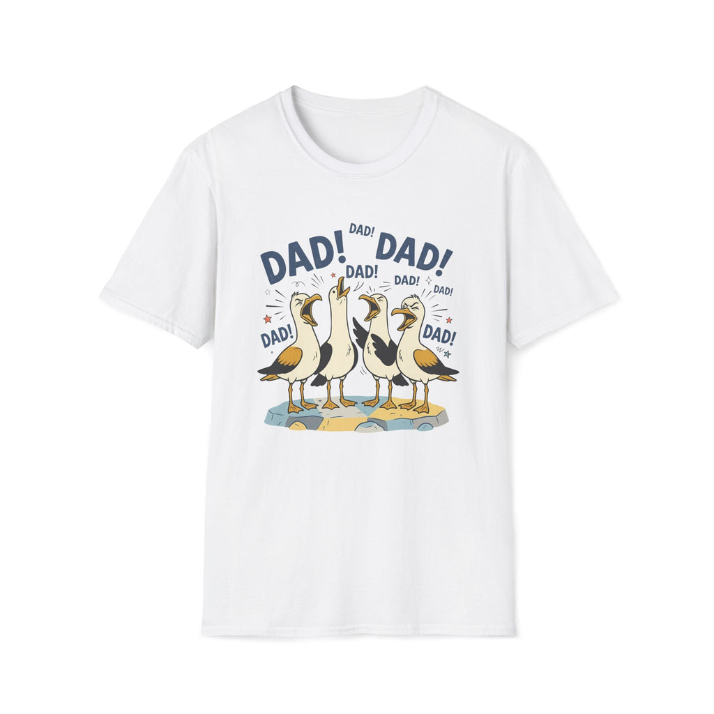 Dad Seagull Unisex T-Shirt White Unisex Adult T-shirt animal Dad Globally Fulfilled