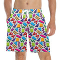 Graphic 80's Men's Mid-Length Beach Shorts 5XL Men's Mid-Length Beach Shorts Printed Offshore Retro